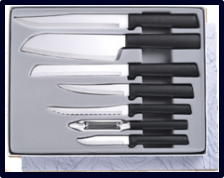 Starter Set - 7 Knife Gift Set by Rada Cutlery - Black SS Resin*