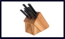 Essential Oak Block Set Black Handles