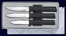 Paring Knives Galore 3 Knife Gift Set by Rada Cutlery- Black SS Resin*