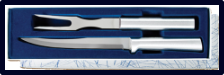 Carving Knife & Fork Gift Set by Rada Cutlery - Brushed Aluminum