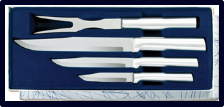 Prepare,Carve 3 Knife & Fork Gift Set by Rada Cutlery-Brushed Aluminum