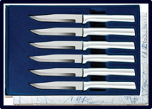 Six Serrated Steak Knives Gift Set by Rada Cutlery - Brushed Aluminum