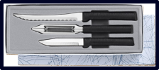 Peel, Pare & Slice- 3 Knife Gift Set by Rada Cutlery  -Black SS Resin*