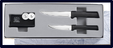 2 Paring Knife & Sharpener Gift Set by Rada Cutlery - Black SS Resin*