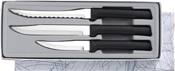 Culinary Essentials 3 Knife Gift Set by Rada Cutlery - Black SS Resin*