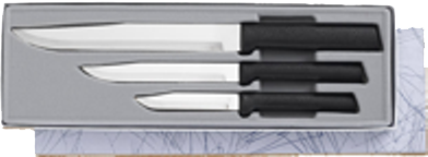 Housewarming Knives 3 Knife Gift Set by Rada Cutlery - Black SS Resin*