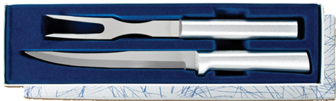 Carving Knife & Fork Gift Set by Rada Cutlery - Brushed Aluminum