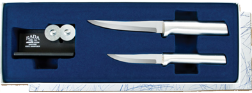 2 Paring Knife & Sharpener Gift Set by Rada Cutlery-Brushed Aluminum (SKU: S36)