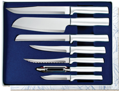 Starter Set - 7 pc. Knife Gift Set by Rada Cutlery-Brushed Aluminum