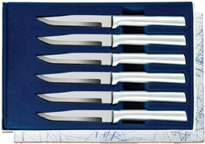 Six Serrated Steak Knives Gift Set by Rada Cutlery - Brushed Aluminum