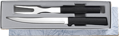 Carving Knife & Fork Gift Set by Rada Cutlery  - Black SS Resin*