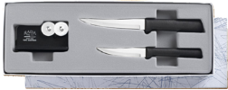 2 Paring Knife & Sharpener Gift Set by Rada Cutlery - Black SS Resin* (SKU: G236)