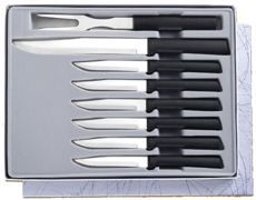 Meat Lovers Knives -7 Knives Gift Set by Rada Cutlery -Black SS Resin*