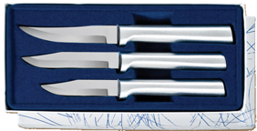 Paring Knives Galore 3 Knife Gift Set by Rada Cutlery-Brushed Aluminum