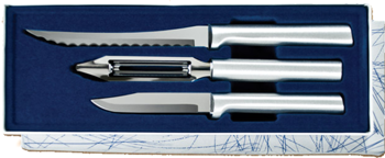 Peel, Pare & Slice - 3 Knife Gift Set by Rada Cutlery-Brushed Aluminum
