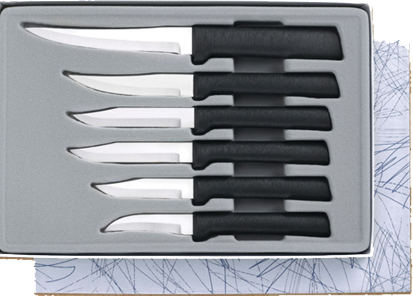 All Star Paring - 6 Knives Gift Set by Rada Cutlery - Black SS Resin*